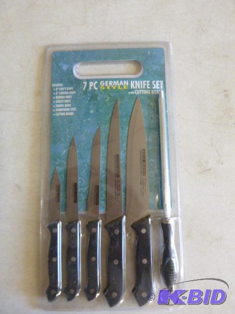 7 Piece German Style Knife Set with Cutting B...
