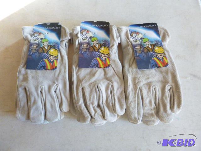 Three Pair of Leather Lined Gloves Size XL...