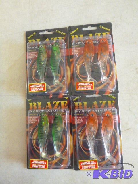 Four Packs of 2 Blaze Pyroswimmer Lures Light...