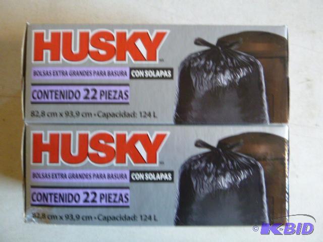 Two Boxes of Husky 33 Gallon Flap Tie Trash B...
