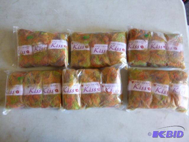 Six Packs of 3 Red Heart Fuzzy Yarn...