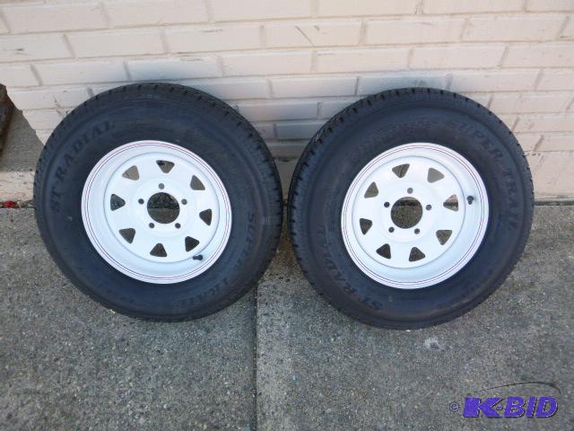 Two Super Trailer Tires ST17580 R13, 6 ply w...