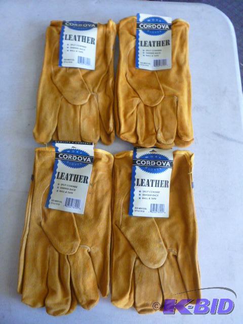 Four Pairs of Gordova Leather Work Gloves Siz...