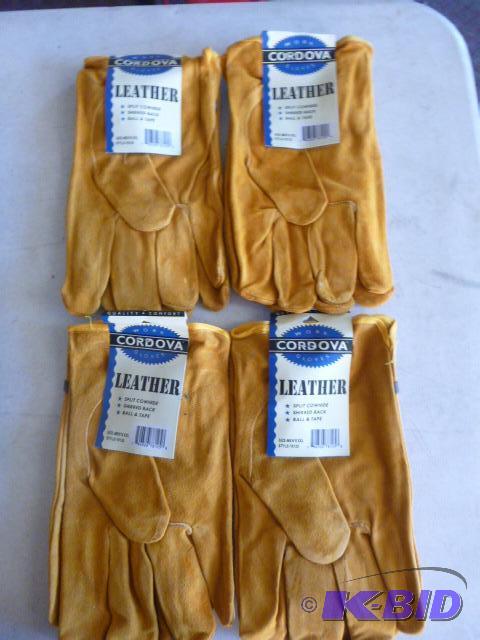 Four Pairs of Gordova Leather Work Gloves Siz...