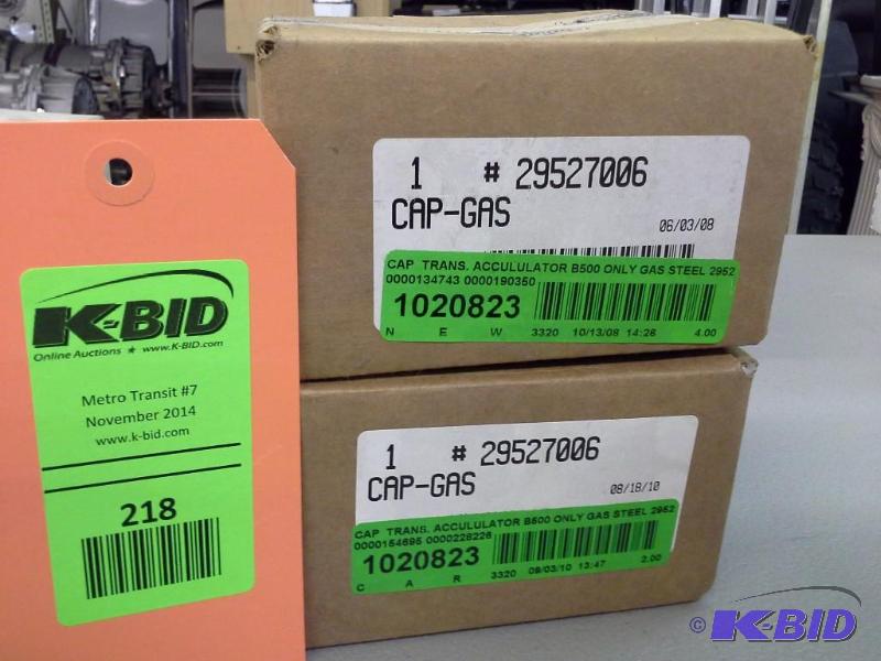 lot 218 image: CAP  TRANS. ACCULULATOR B500 ONLY GAS STEEL 29527006