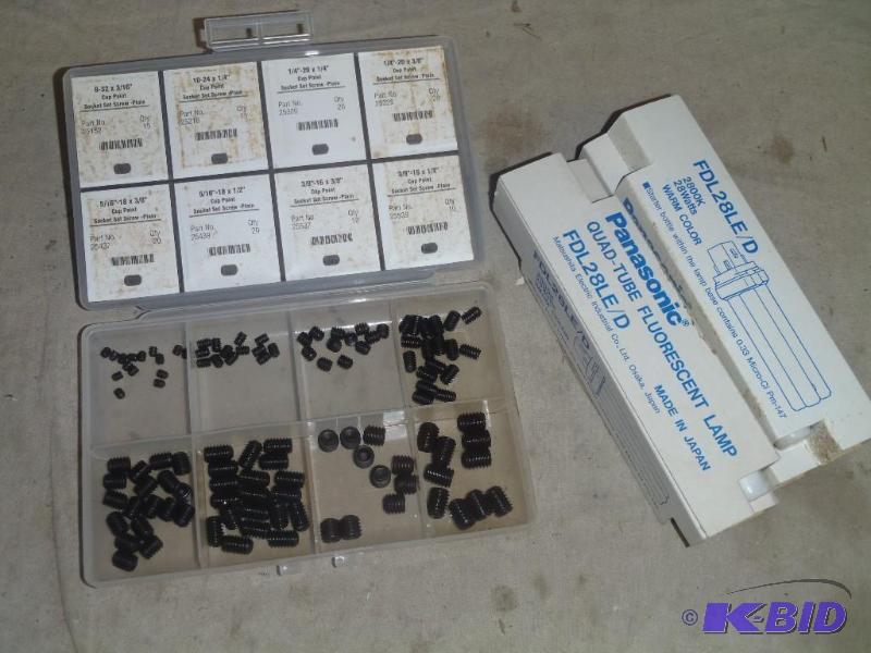 lot 157 image: Socket Set Screws and Fluorescent Lamp Bulbs