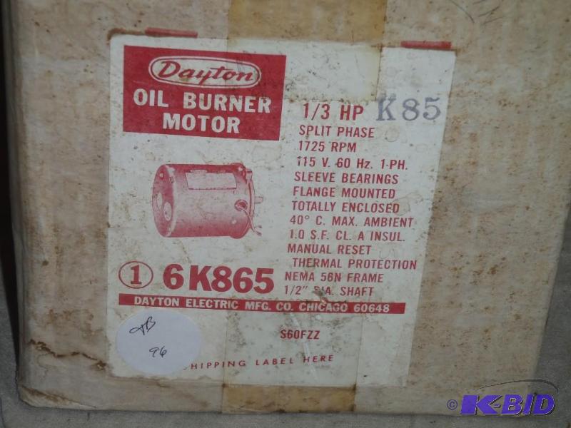 lot 86 image: Dayton Oil Burner Motor