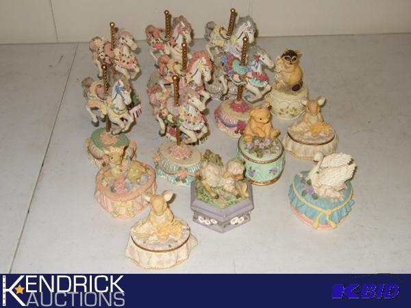 Jewelry and Horse Figurine Music Boxes