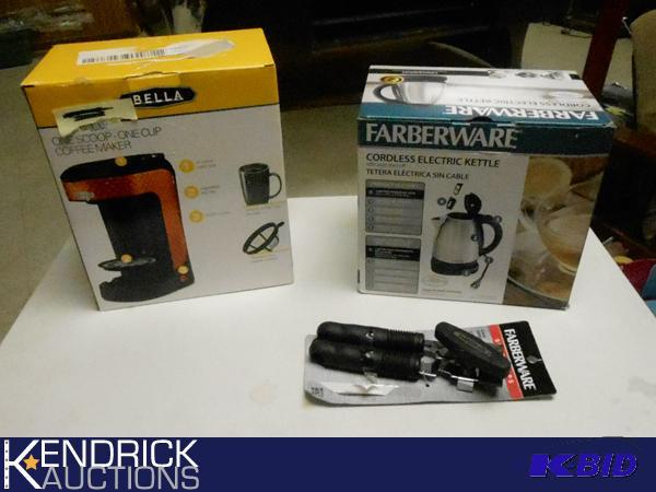 New In Box Coffee Maker and N.I.B. Kettle