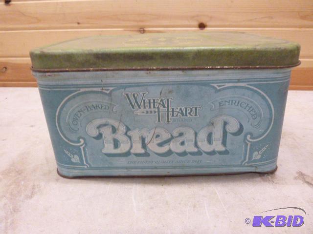 lot 114 image: Collectible Wheat Heart Bread Tin...