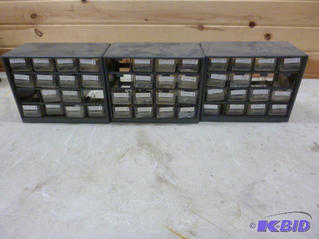 lot 132 image: Three Small Parts Bins With some hardware....