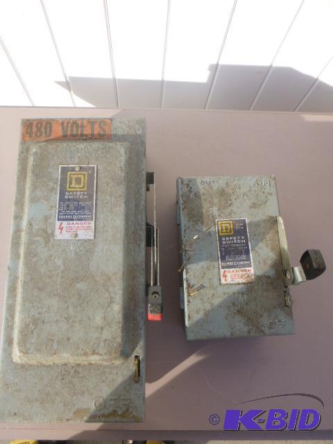 lot 213 image: Two Square D Electrical Boxes One 480 30 amp,...