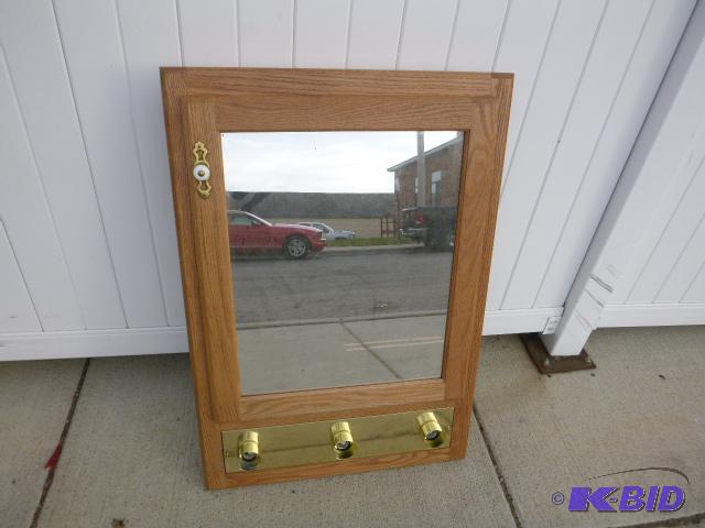 lot 230 image: Oak Medicine Cabinet 34" X 24"...