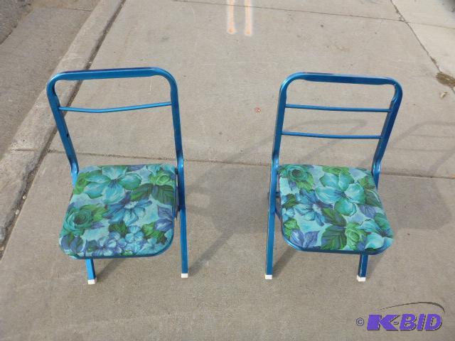 lot 246 image: Two Small Folding Chairs One missing part of ...