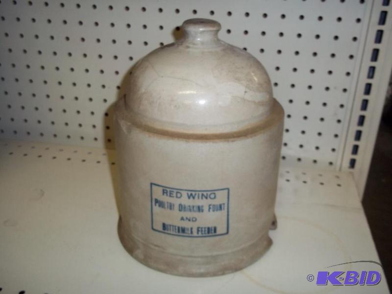lot 32 image: Red Wing poultry drinking fountain and butter...