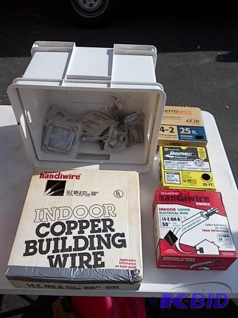 Box Lots )f Indoor Copper Wiring, Outlets, Co...