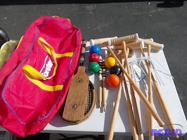 Croquet Set Like New With Case &amp Old Wood...