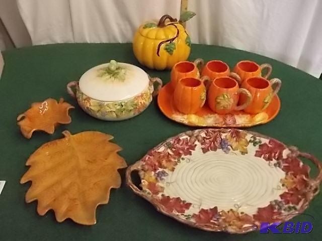 Fitz &amp Floyd Leaf Pattern Tray, Pumpkin T...