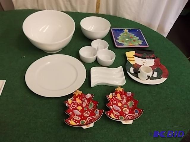 Large Lot Of White Serving Dishes, Appetizer ...