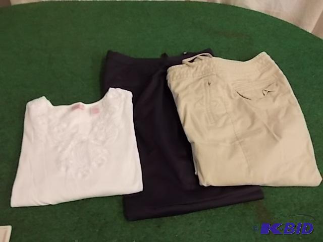 2-Pair Ladies Pants Size 12, 1-White Top (Lik...