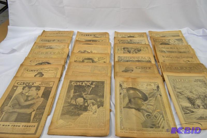 LOT OF 1914, 28, 31,33, 34, 37, 38, 40, 41 GRIT MAGAZINES