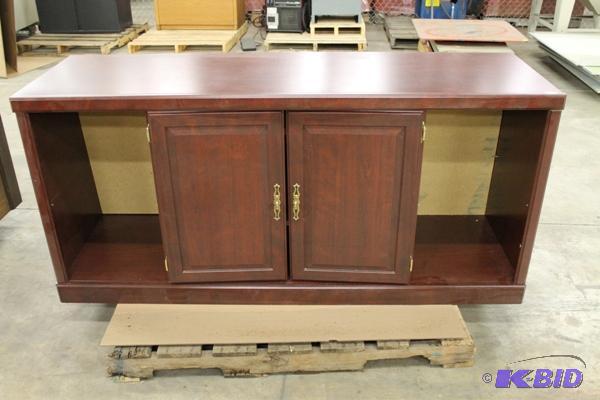 lot 48 image: Solid Wood Wall Hung Office Filling Cabinet M...