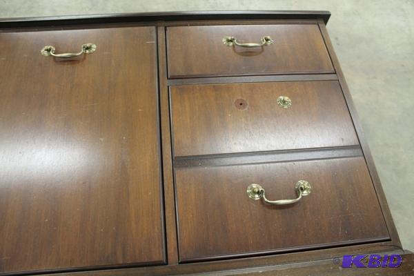 lot 49 image: Solid Wood Filling Cabinet Measures 6 Ft Wid...