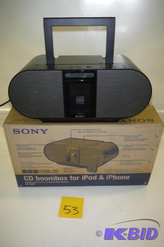 Sony ZSS4IP 30-Pin iPhoneiPod Portable CD Radio Boombox Speaker Dock (Black)