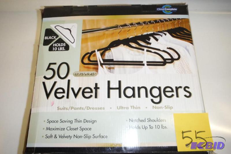 Closet Complete Ultra Thin No Slip Velvet Suit Hangers, Black, Set of 50