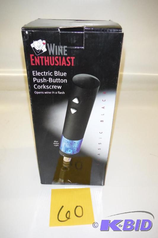 Electric Blue Push-Button Corkscrew Finish Gun Metal