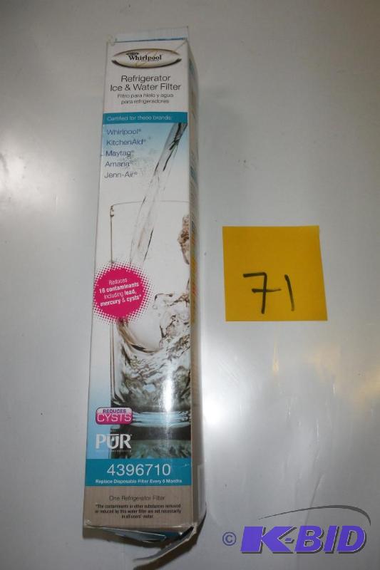 Whirlpool 4396710 KitchenAid PUR Push Button Cyst-Reducing, Side-by-Side Refrigerator Water Filter, 1-Pack