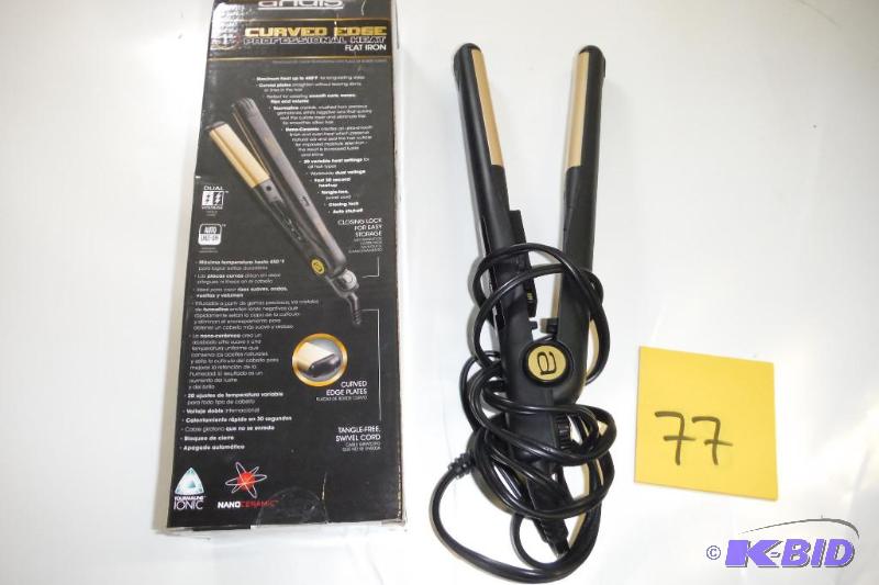Andis 67410 Curved Edge Professional Heat Flat Iron, 1 Inch