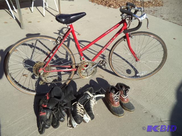 lot 239 image: Ladies Bike, Skates, Boots