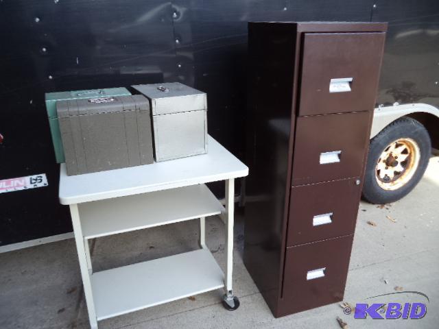 lot 246 image: File Cabinet, Boxes