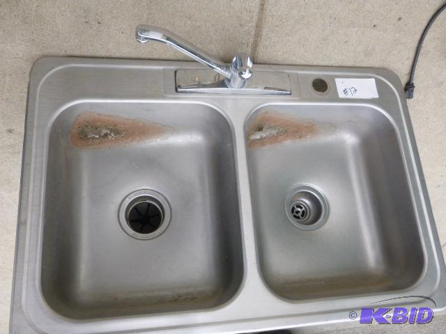lot 12 image: Moen Stainless Steel Sink with Faucet With IS...