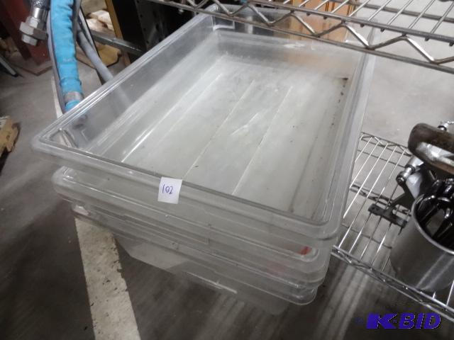 lot 102 image: 3 large prep tubs...