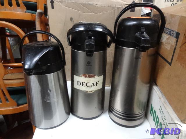 lot 116 image: 3 air pump coffee dispensers...