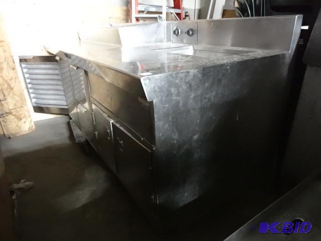 lot 12 image: Delfield prep table with cold basin and hot b...