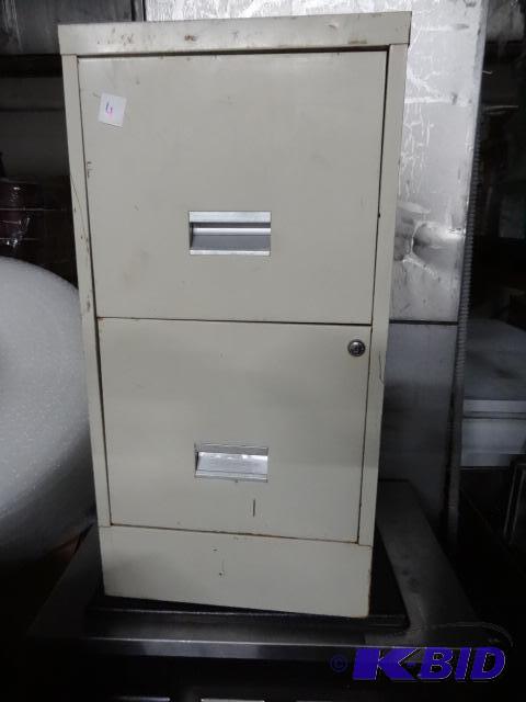 lot 4 image: 15" metal 2 drawer file cabinet...