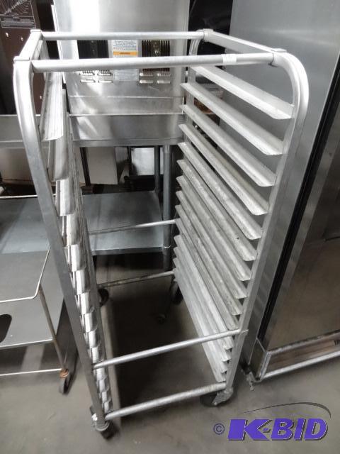 lot 66 image: Aluminum tray rack. Holds full sized pans. On...