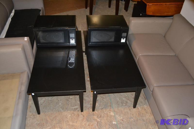 lot 111 image: Two wood coffee tables 48x24x18"  &...