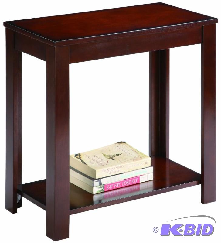 lot 18 image: Crown Mark Pierce Chair Side Table, Espresso