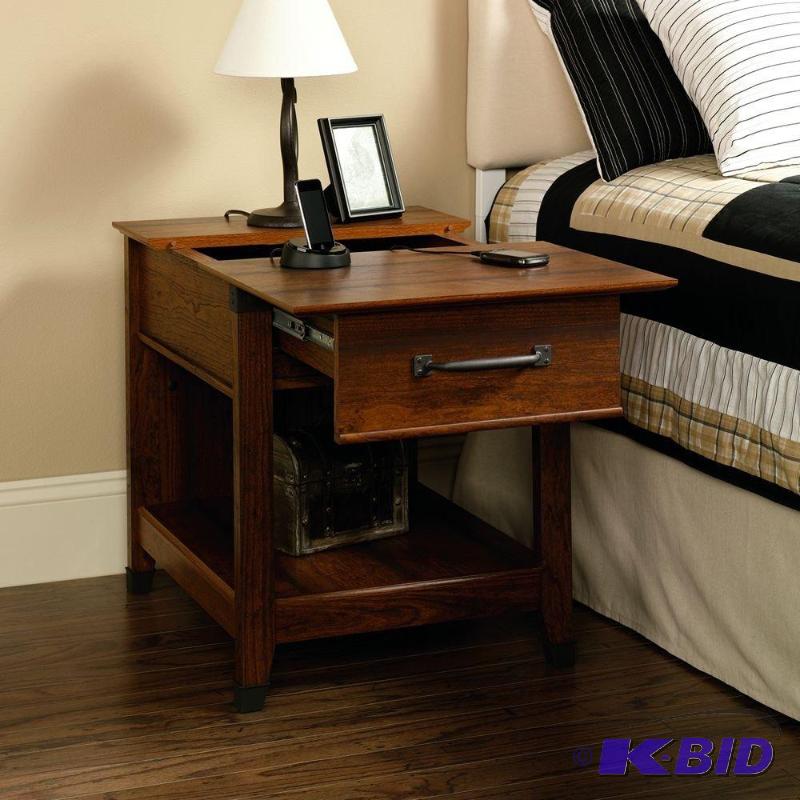 lot 19 image: Sauder Carson Forge Smartcenter Side Table, Washington Cherry Finish