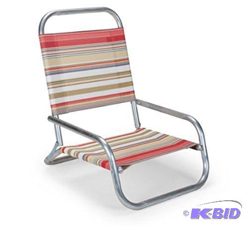 lot 22 image: Fiesta Stripe Sun & Sand Low Boy Chaise Beach Chair - Made in the USA