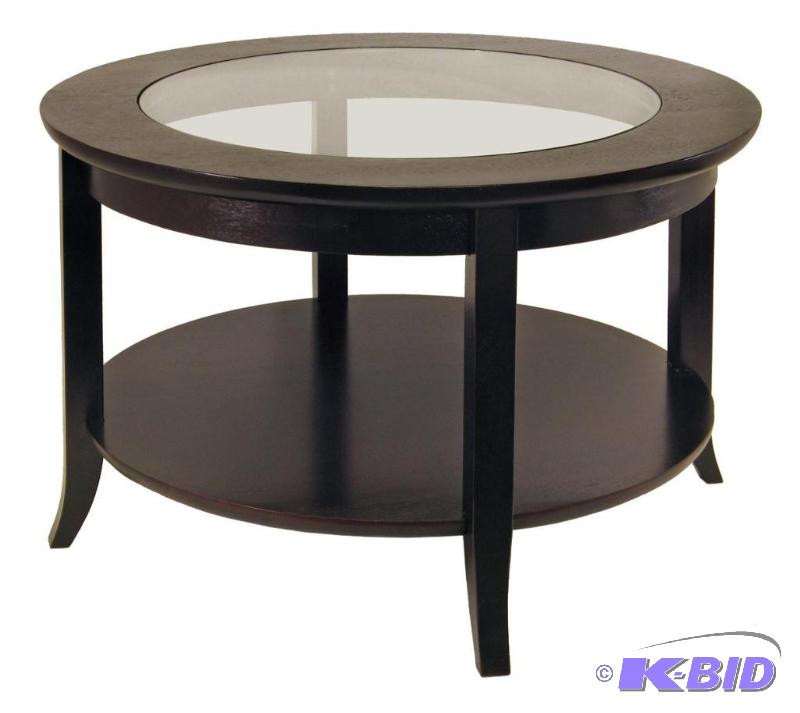 lot 45 image: Winsome Genoa Coffee Table - Glass inset and shelf