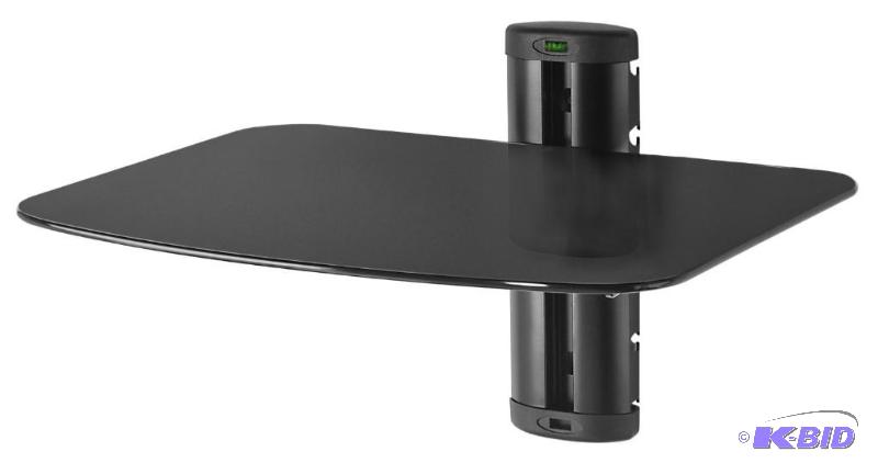 lot 48 image: Peerless ESHV20-S1 Single AV Wall Shelf with Glass Black