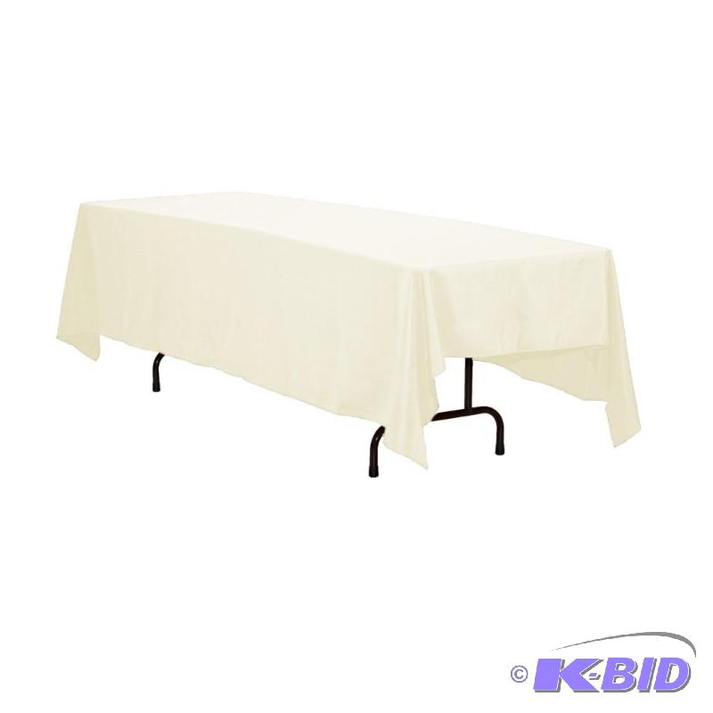 lot 49 image: LinenTablecloth 70 x 120-Inch Rectangular Polyester Tablecloth Ivory