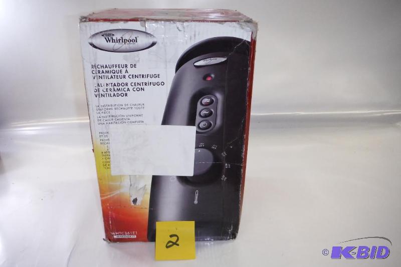 lot 2 image: Whrilpool WHTC361E1 Centrifugal Fan Assisted Ceramic Heater, Black