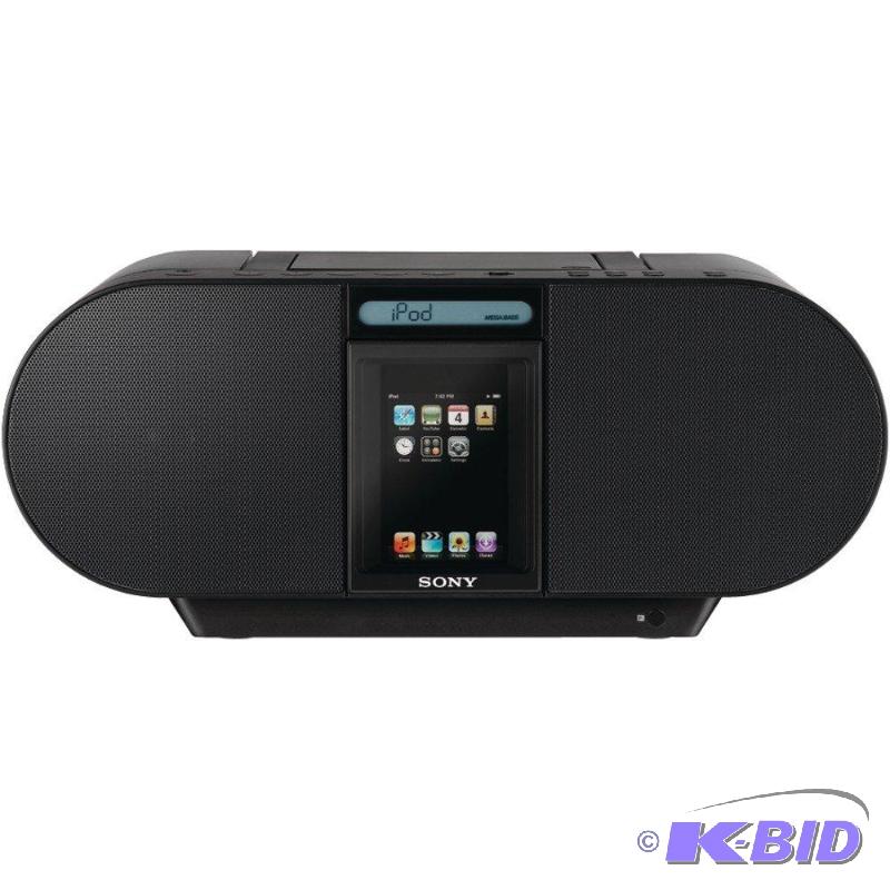 lot 58 image: Sony ZSS4IP 30-Pin iPhoneiPod Portable CD Radio Boombox Speaker Dock (Black)