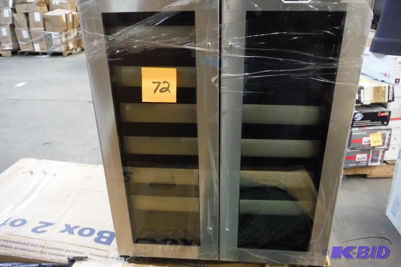 lot 72 image: Whynter BWR-401DS Elite 40-Bottle Seamless Stainless Steel Door Dual Zone Built-in Wine Refrigerator